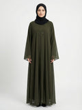 Premium Double-Layer Korean Shafoon Abaya Set – Flowy Modest Wear by Hijab ul Ummat 1102B