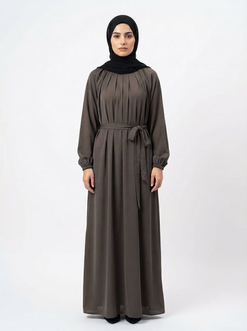 Contrast Border Premium Korean Nida Abaya Set –  Modest Collection by Hijab ul Ummat 1103E