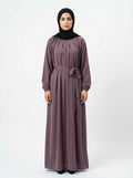 Contrast Border Premium Korean Nida Abaya Set –  Modest Collection by Hijab ul Ummat 1103D