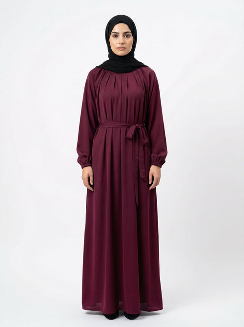 Contrast Border Premium Korean Nida Abaya Set –  Modest Collection by Hijab ul Ummat 1103D