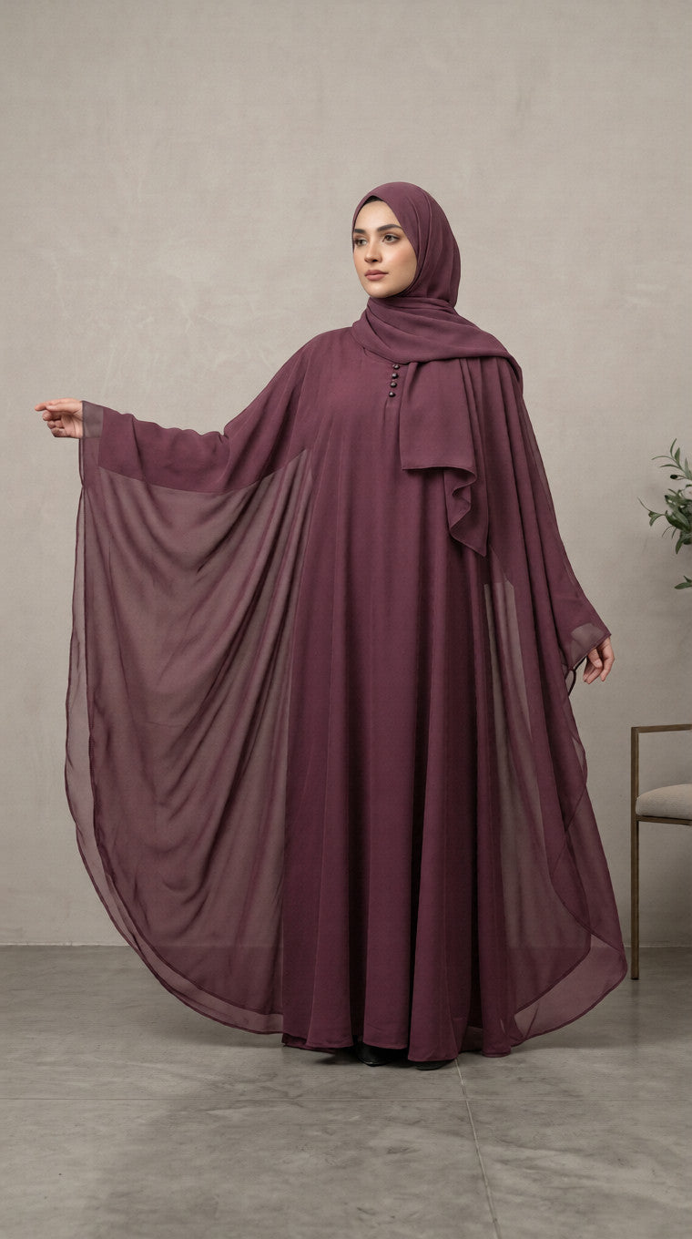 Premium Kaftaan Tiered Abaya Set – Formal Modest Wear by Hijab ul Ummat 1116F