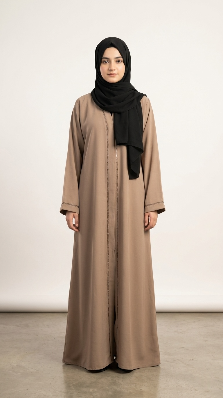 Chiffon Abaya for teen students – Complete Set with Hijab 1112