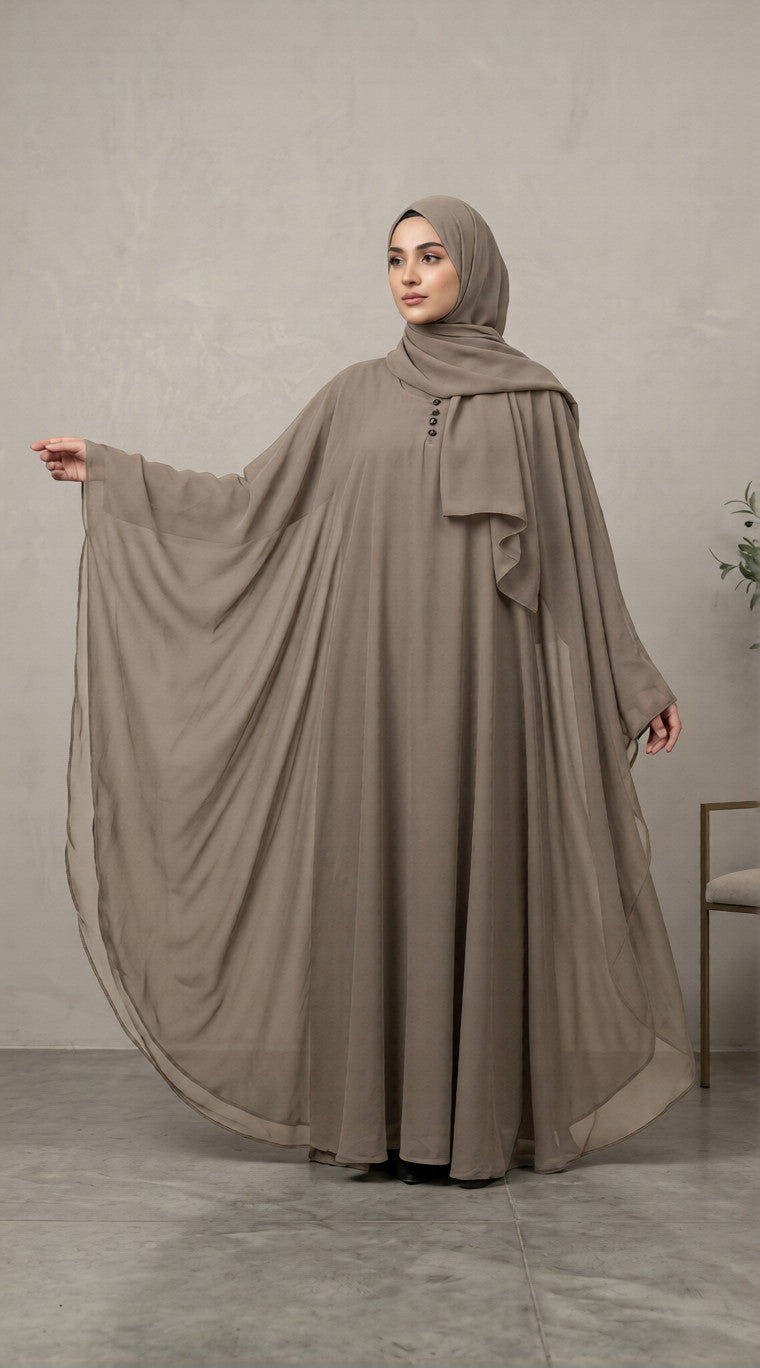 Premium Kaftaan Tiered Abaya Set – Formal Modest Wear by Hijab ul Ummat 1116F