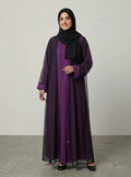 Elegant Double Gown Abaya – Chiffon Overlay with Premium Nida Inner | Modest Wear for Women  1119E