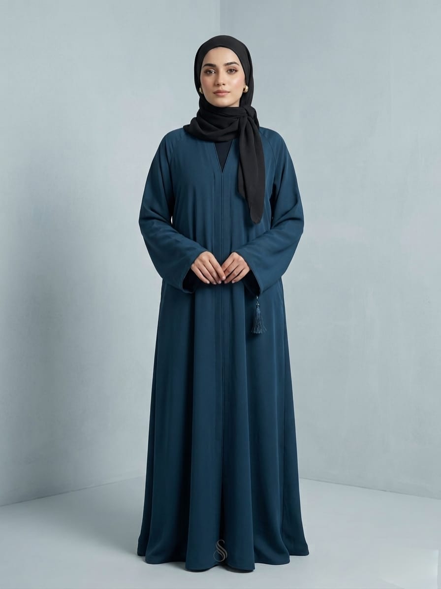 Signature Tassel Abaya – Premium Minimalist Modest Wear by HijabulUmmat  1124A