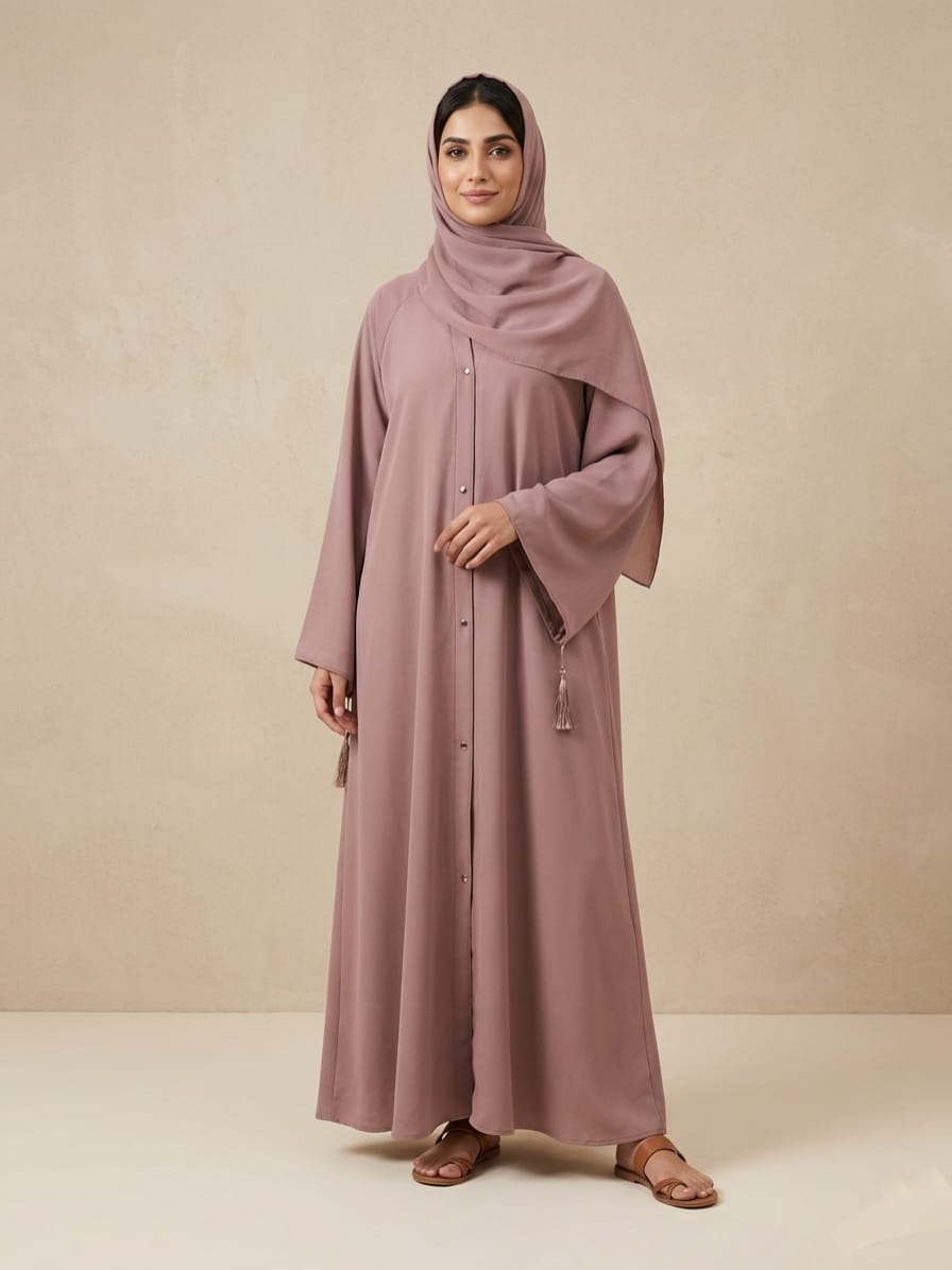 (Premium): Royal Nida High Flare Abaya – Signature Collection 1123A