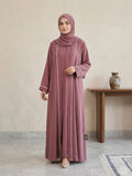 Minimalist Nida Fabric Abaya - Double Gown Style 1127B