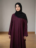 Elegant Royal Nida Abaya with Delicate DMC Stone & Pintuck Detailing 1135A