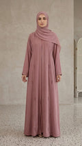 Premium Korean Nida Abaya with Elegant Handmade Stone Work & Matching Stoler – Luxury Modest Wear 1118D