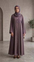 Elegant Zoya Nida Fabric High Flare Abaya with Matching Stoler – Premium Modest Wear 1117C