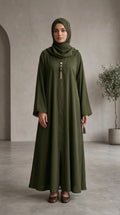 Elegant Zoya Nida Fabric High Flare Abaya with Matching Stoler – Premium Modest Wear 1117A
