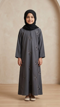 Kids' Luxury Georgette Abaya Set – Flowy Collection by Hijab ul Ummat 1113