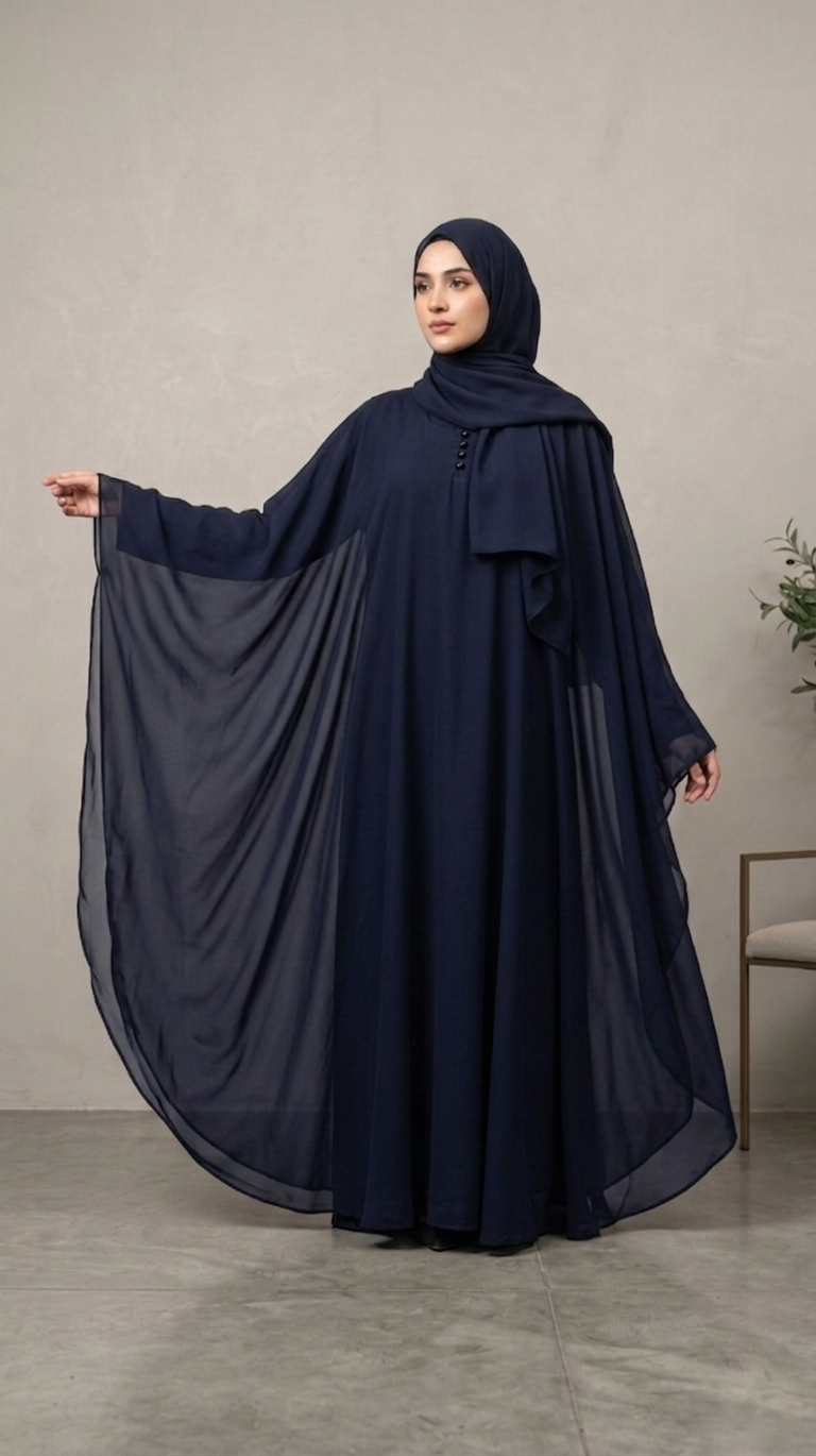 Premium Kaftaan Tiered Abaya Set – Formal Modest Wear by Hijab ul Ummat 1116F