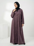 Embroidered Front-Open Abaya with karhayi – Premium korean Nida with same scarf 1105A