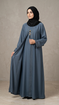Everyday Essential Double Gown Abaya Set – Premium Nida Modest Wear by Hijab ul Ummat 1108A
